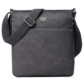 Troop London TRP0236 Classic Canvas Across Body Bag (Charcoal)