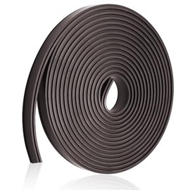 134 Inch Shower Door Magnetic Strip Replacement, 1 Roll Flexible Magnetic Door Seal, Black Long Shower Door Insert for Semi Framed Swinging Glass Doors