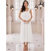 WOMLAYOUT Women's Wedding Guest Dress Ruched Waist Sleeveless Smocked Maxi