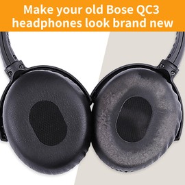 YOCOWOCO Replacement Earpads for Bose QuietComfort 3 (QC3) and OE1 Headphones, Ear Pads Cushions with Comfortable Softer Leather, Noise Isolation Memory Foam