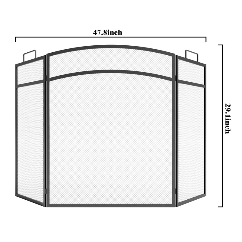 Calidola 3 Panel Fireplace Screen 48" W x 29" H