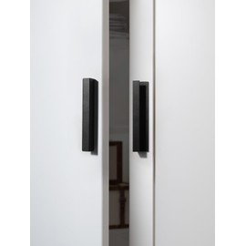 JIASENBAO 10 Pack Adhesive Cabinet Handles Black 3-9/16" Length(Cover 3" Hole Center) Finger Pulls Stick on Cabinet Pulls Decorative Kitchen Drawer Dresser Cupboard Bathroom Vanity Cabinet Hardware