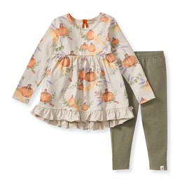 Burt's Bees Baby - Baby Girls Top and Pant Set, Tunic and Leggings Bundle, 100% Organic Cotton