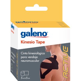 Kinesio Tape, schwarz, Kinesiologie-Tape, 5 m x 5 cm, neuromuskuläre Bandage für Muskel- und Gelenkunterstützung, wasserdicht, elastisch und hypoallergen, ideal für Sport und Physiotherapie