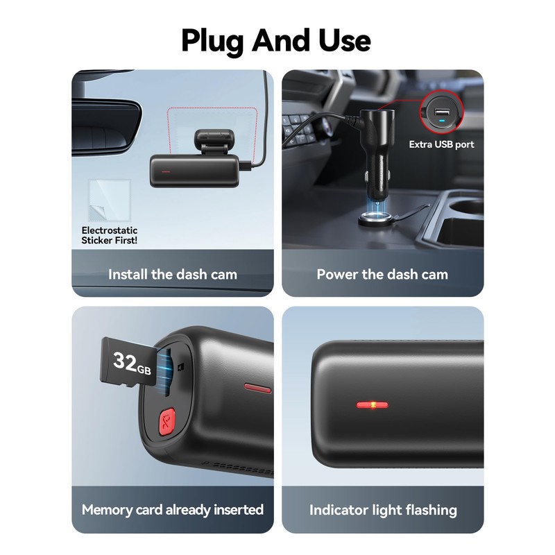 REDTIGER 4K Dash Cam Front, ADAS, Built-in WiFi GPS, Mini
