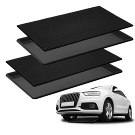 Uiifan 2 Sets 35 x 24 x 1.4 Inch Oil Drain Drip Pan for Under Car with Square No Splatter Pad Oil Drip Tray Transmission Garage Automotive Driveway to Keep Floor Clean, Black