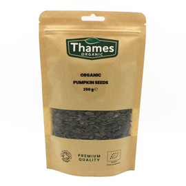 Organic Pumpkin Seeds 250g- of Nutritious & Delicious Seeds - No Additives, No Preservatives - Raw, Vegan, Non-GMO, Certified Organic - Great for Snacking, Baking, and Sprinkling - Thames Organic 250g