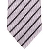 Retreez Regimental Striped Woven Microfiber Skinny Tie - Silver with