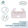 Drawer Guides L-Angle Drawer Guides with Screws, 8 Pack |