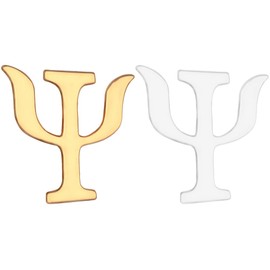 2pcs Greek Alphabet Brooch Pins, Vintage Psychology Design, Gold & Silver Alloy Lapel Pins for Women, Fashion Accessories for Clothes & Bags