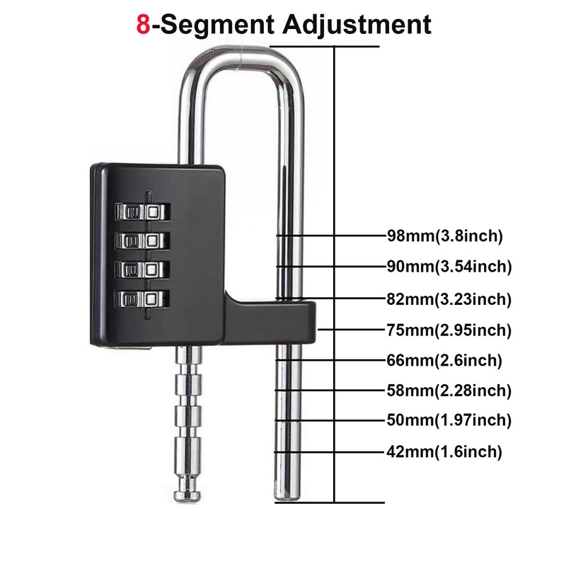 Cabinet Combination Padlock, U Shaped Stainless Steel Gym Locker Lock