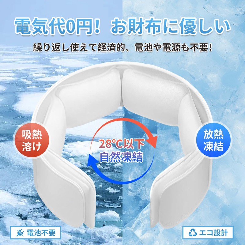 KEYVOR ネッククーラー クールリング 28℃凍結 クールネックリング PCM素材 首ひんやりグッズ 男女兼用 涼しい 長持ち