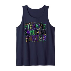Mardi Gras Squad Party Festival Beads Throw Me Something Tank Top