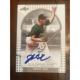JOSHUA HAHN "1ST EVER PRINTED" 2018 LEAF PERFECT GAME RC AUTO SIGNED