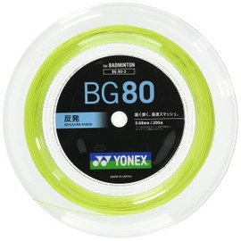Yonex BG802 Badminton Strings, Micron 80, 0.02 inches (0.68 mm), Yellow, Roll 68.6 ft (200 m)