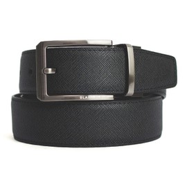 maskfactory men's casual leather belts (Style B - Double Side Modern Blanc Fleur)