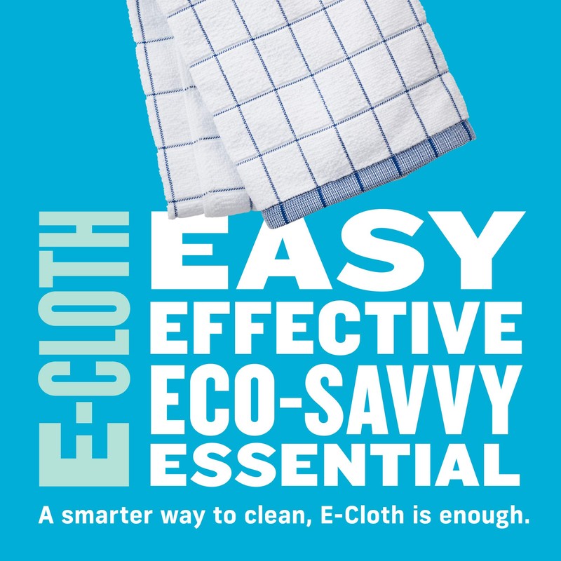 E-Cloth Classic Check Tea Microfibre Dish Towel, Streak-Free and Absorbent