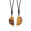 COAI 2 Sets Genuine Tiger Eye Dragon and Phoenix Couple