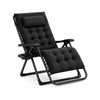 Black Reclining Lounge Chair for Relaxation - Plush Foldable Comfort
