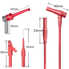 Goupchn Multimeter Test Leads Kit 14PCS Straight to Angle Banana Plug Test Leads with Test Hook Clips Alligator Clips Wire Piercing Probes for Electrical Testing