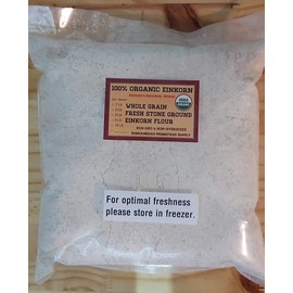 Organic Whole Grain Einkorn Flour, Fresh Stone-Ground & USA Grown, Heritage Grains of Shenandoah- great for gluten issues (2 pounds)