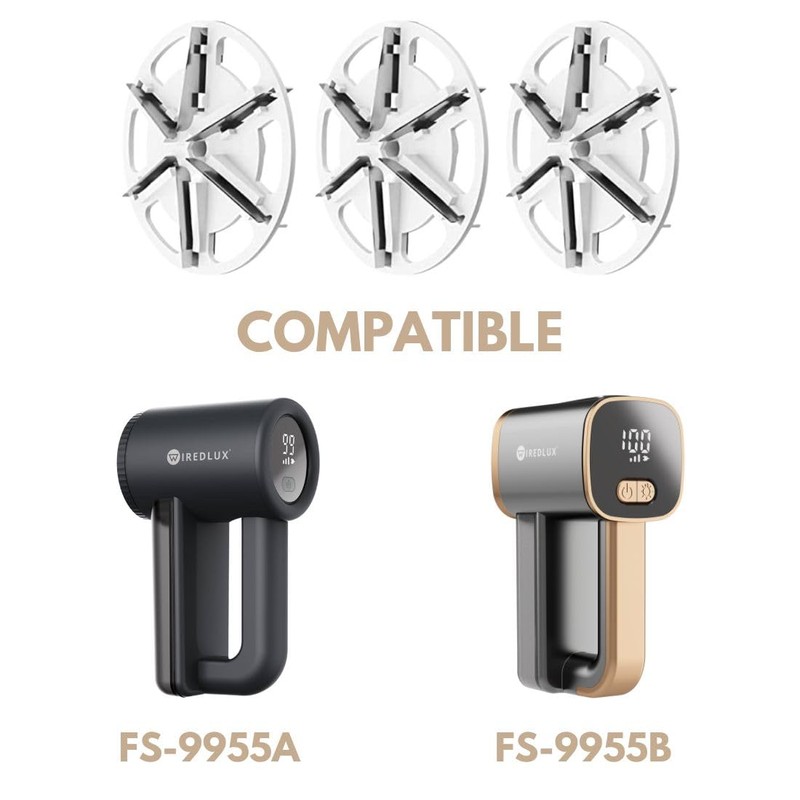 WiredLux Replacement Blades for Electric Anti-Pilling Razor, Set of 3