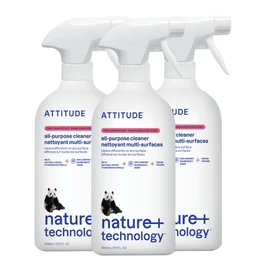 ATTITUDE All-Purpose Cleaner, EWG Verified, Plant- and Mineral-Based Ingredients, Vegan, Pink Grapefruit, 27.1 Fl Oz (Pack of 3)