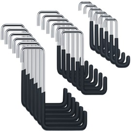 Hotop 18 Pcs Rafter Hanger Heavy Duty Large S Hooks Rafter Hanger for Garage Ladder Bike Fence Storage Organizer Hooks S Shaped Hooks Hanging Hangers Hooks (Red)(Black)