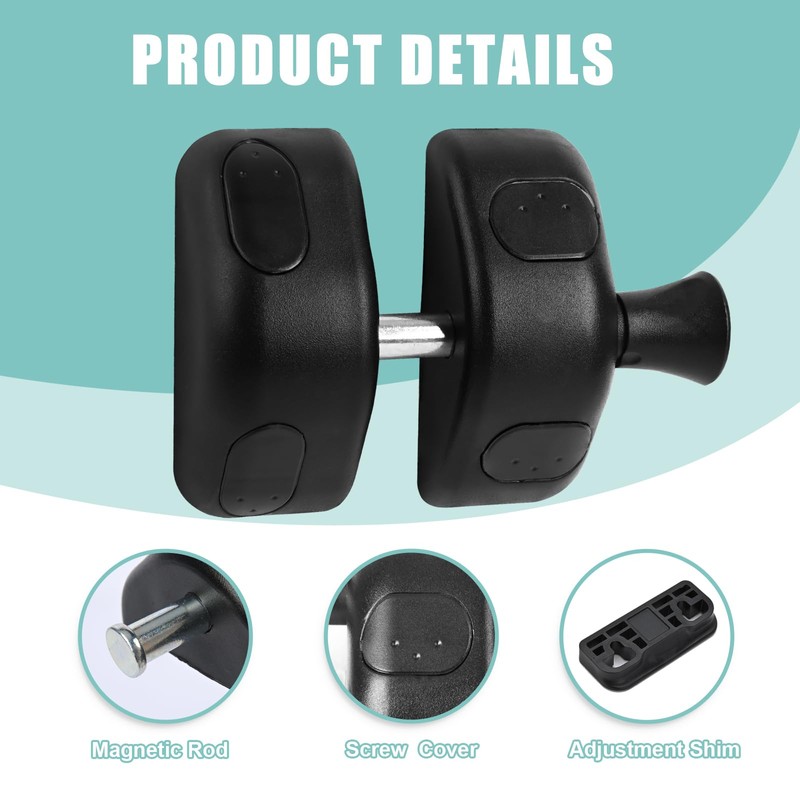 Moosyne Black Magnetic Gate Latches, Fences Side Pull, Magnetic Latch