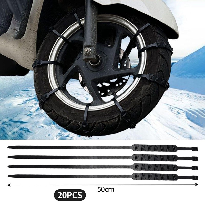 Pack of 20 Tyre Chains, Plastic Snow Chains, Durable Snow