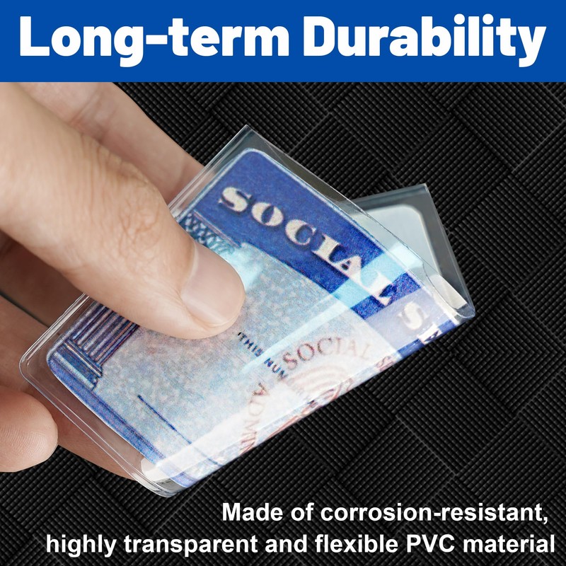 LIEMAND 6 Pack Social Security Card Protector Sleeves, Ultra Clear