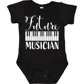 inktastic Future Musician- Piano Music Baby Bodysuit Newborn 0040 Black 34185