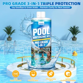 3 in 1 Pool Winter Closing Kit 16OZ - Pro Grade Pool Winterizing Kit for Above Ground and Inground Pools, Easy to Use, & Natural Safe Closing Kit, Long Lasting Pool Closer- Up to 15,000+ Gallon