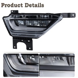KAMDKI Right Passenger Side LED Fog Light Compatible for 2021 2022 2023 Ford F150 F-150 Front Bumper Light W/Bulbs W/O Wiring Harness Driving Lamp Assembly RH FO2593259 19629100 ML3Z15200C