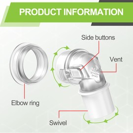 MEDICOLOR 2PCS Elbow Connector for Airfit F30i P30i N30i Swivel Elbows, Quick-Release & Rotatable, Enhanced Comfort and Flexibility