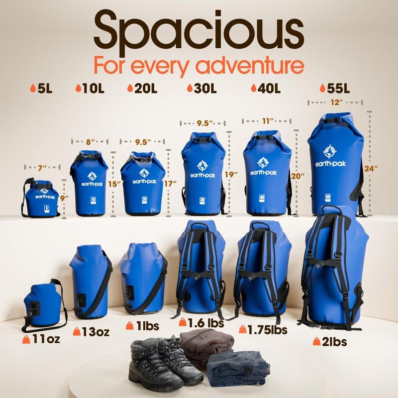 Earth Pak Waterproof Dry Bag - Roll Top Waterproof Backpack