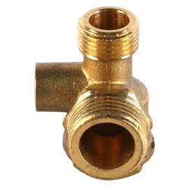 Laroal 3 Way Brass Air Compressor Check Valve Male Thread Connector Brass Check Valve Replacement Parts Pipe Connection Tool For Check Valve