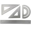 4 Pack Tools Steel Student Rulers Set Math Geometry Tool