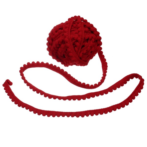 sourcing map 10 Yards Pom Pom Trim Ribbon, 0.5" Wide