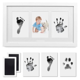 PewinGo Baby Handprint and Footprint Kit, Baby Framed Photo Kit with 100% Clean-Touch Ink Pad for Newborn Baby, Perfect baby gift
