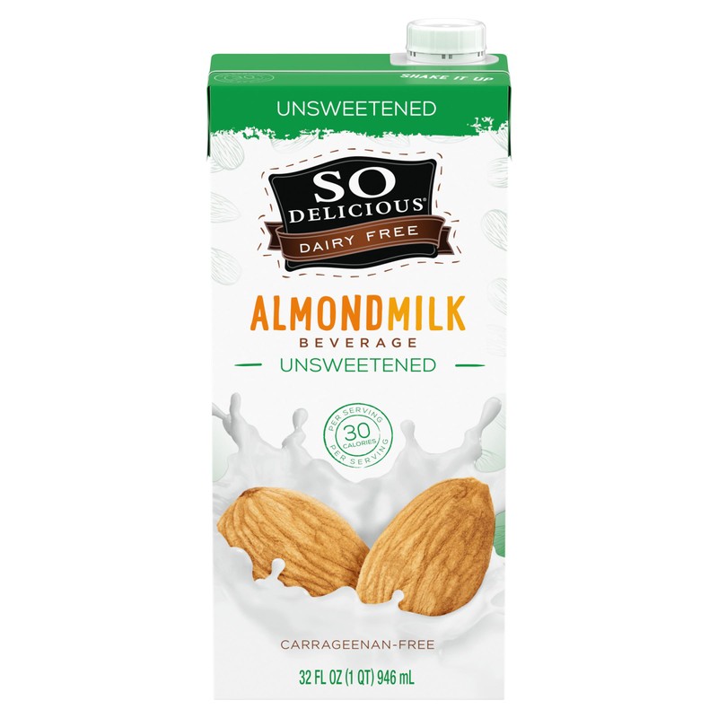 So Delicious Dairy Free Shelf-Stable Almond Milk, Unsweetened, Vegan, Non-GMO