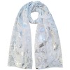 GFM® Christmas Snowflakes Foil Print Scarf -Creamy White - (AT-SNFLK-656-SFD)
