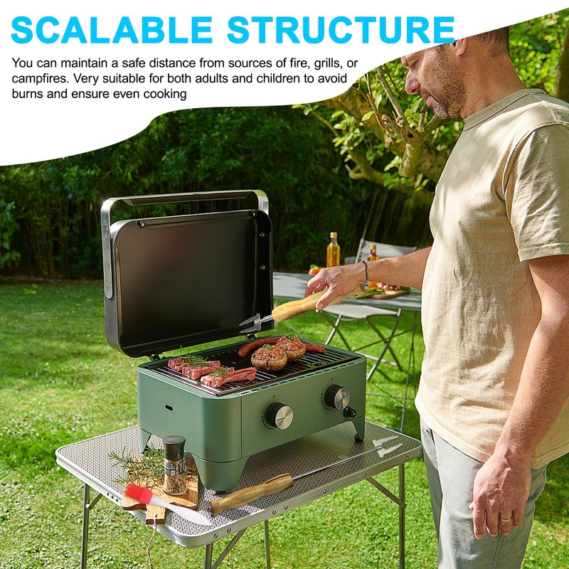 Snowtain Barbecue Fork, 2 Retractable Grill Sticks, 1 Red Oil