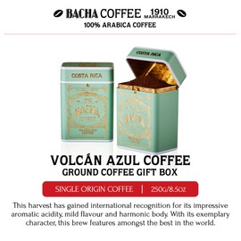 Bacha Coffee | Volcán Azul Single Origin, Ground Beans Medium Roast, 100% Arabica Specialty Coffee, 250g Signature Nomad Collection, Gift Box