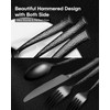 EUIRIO 48-Piece Black Hammered Silverware Set for 8, Stainless Steel