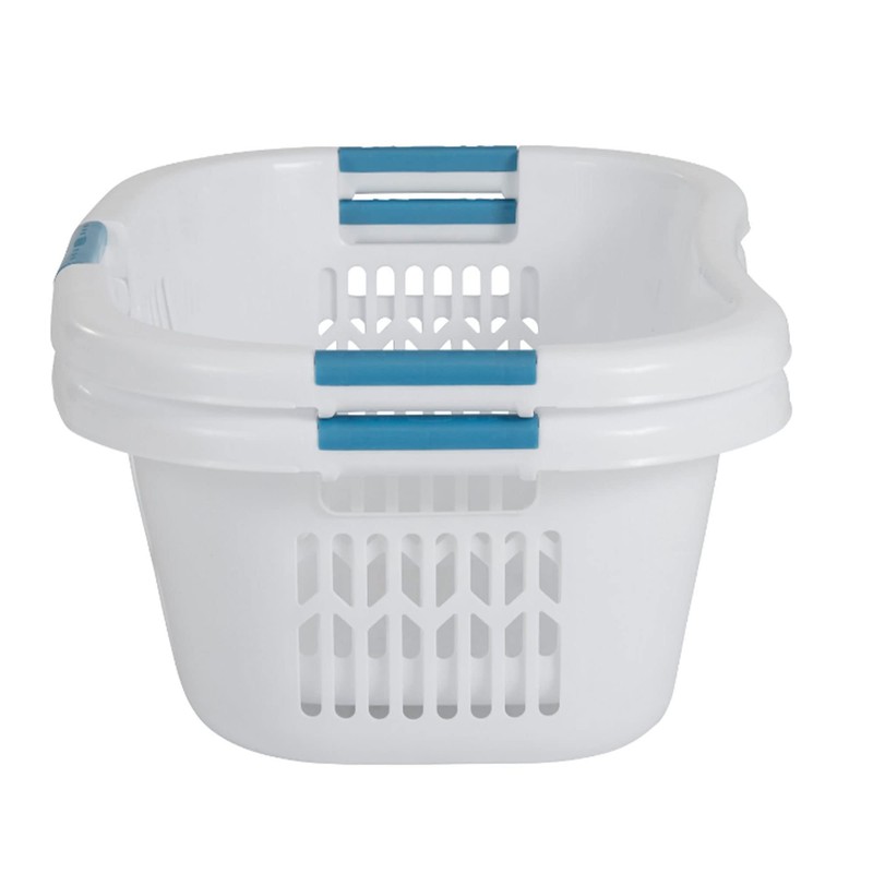 Rubbermaid Laundry Basket XL Hip-Hugger Basket 2.1-Bushel White Laundry Storage/Bathroom/Bedroom/Home