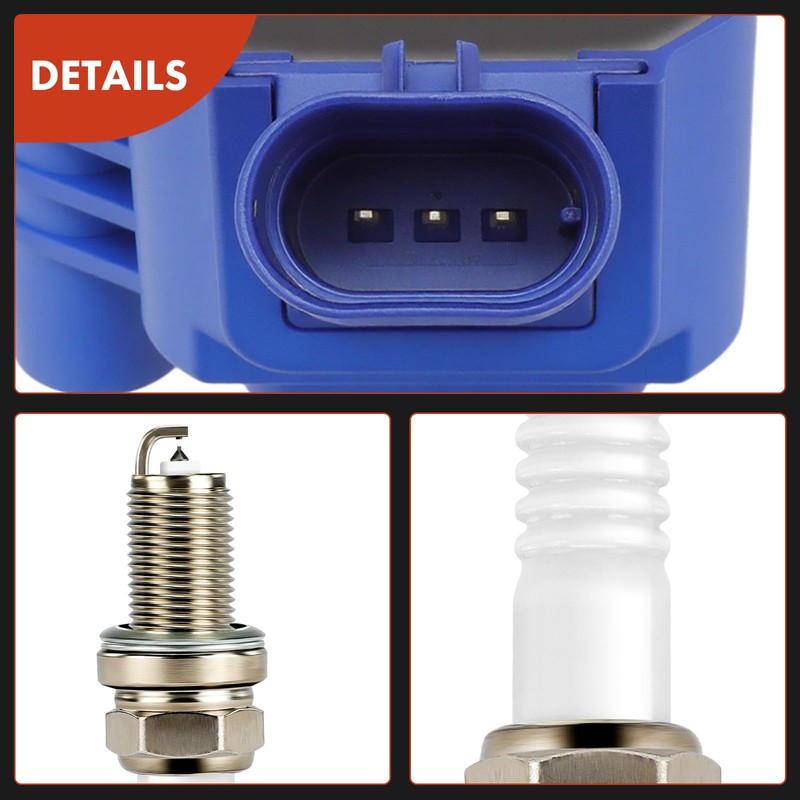 A-Premium (Blue) Set of 8 Ignition Coil Pack and Iridium