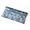 Mesh-Mounted Glass Mosaic Tile Backsplash, 12” x 12” Mixed Blue