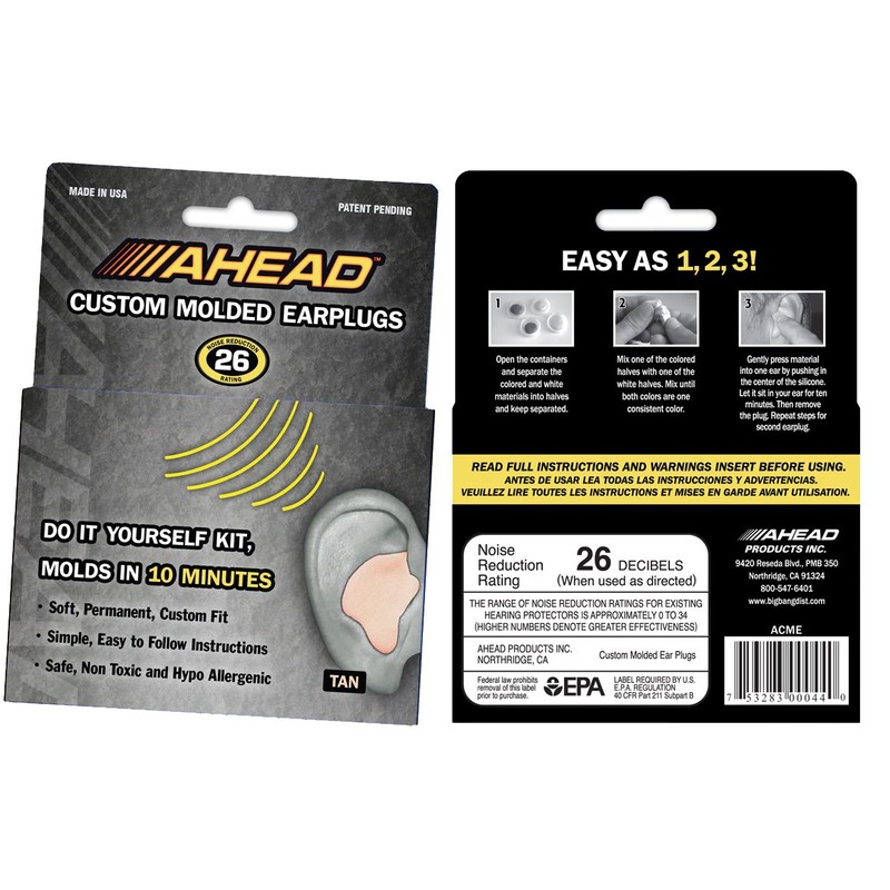 Ahead Custom Molded Earplugs Tan
