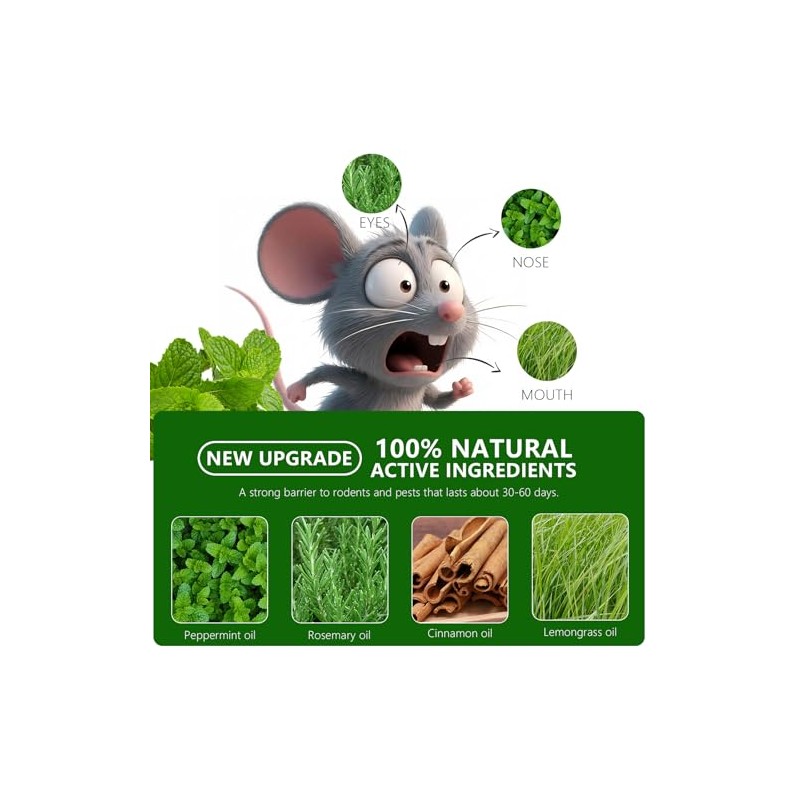 Natural Rodent Repellent Balls - Peppermint Lemon Oil Formula
